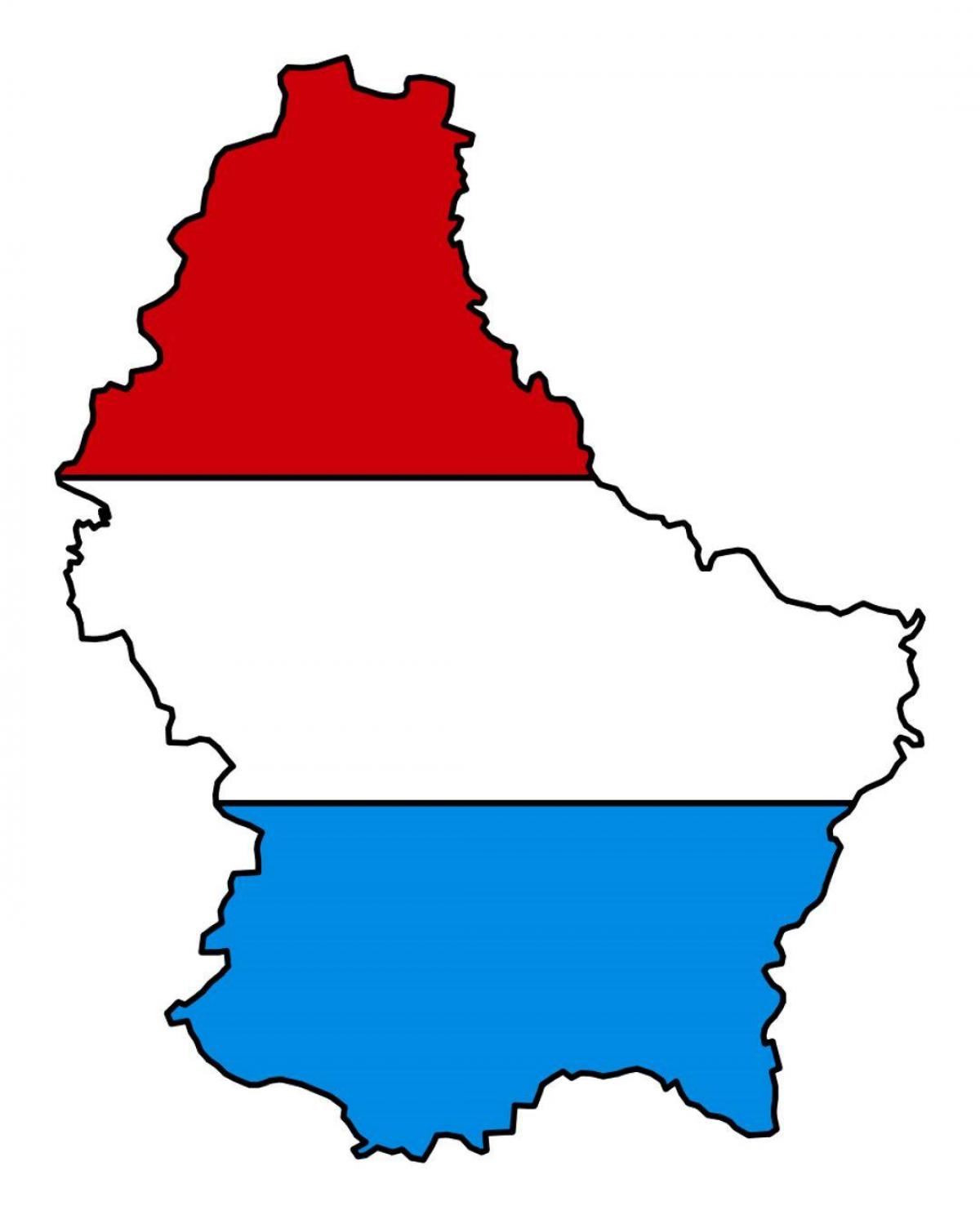 Lüksemburg haritası bayrak 