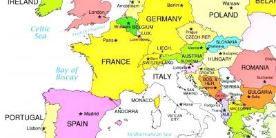 Avrupa haritası Lüksemburg gösteriliyor 